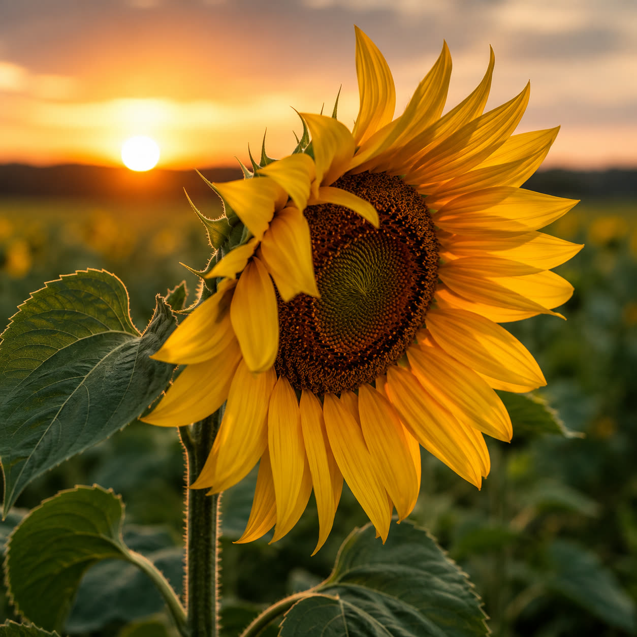 Sunflower at golden hour